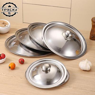 10-32Cm Stainless Steel Round Pot Lid Universal Replacement Frying Pan Cover Smooth Edge Dishwasher Safe For Skillet Wok Pot