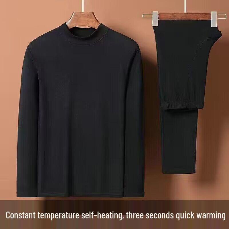 Unisex Double-Sided German Velvet Base Layer Set for Autumn, Winter & Spring