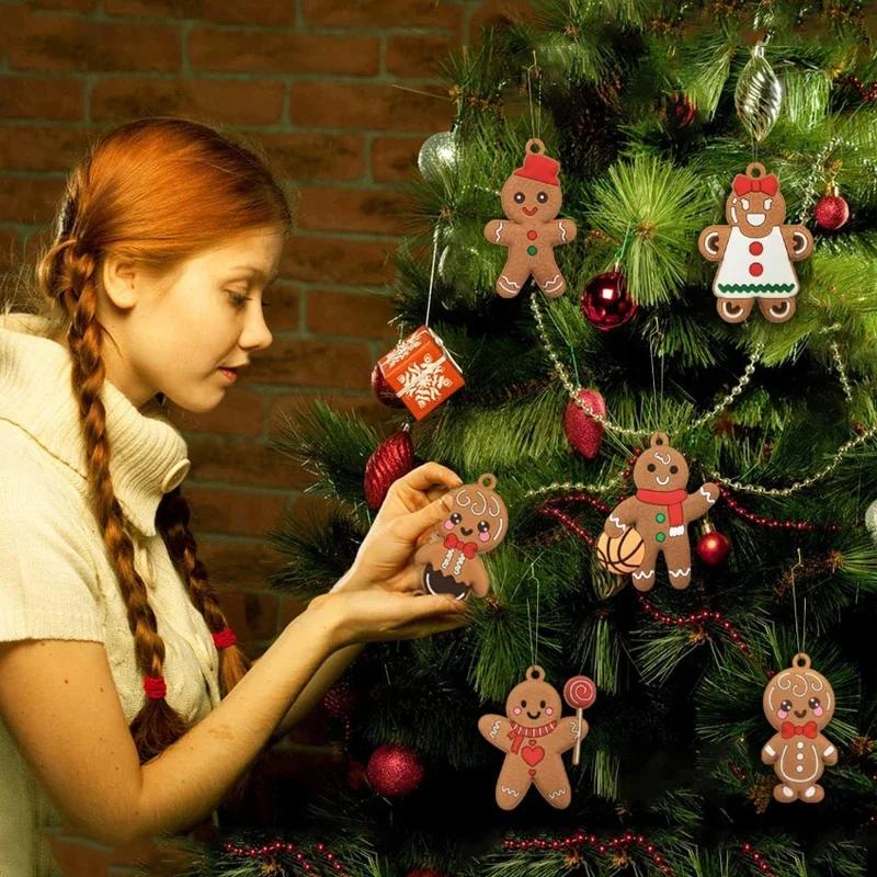 12pcs Sport Gingerbread Man Pendants Christmas Tree Hanging Ornament 2026 Xmas Noel Navidad Home Decoration New Year Gift 2026