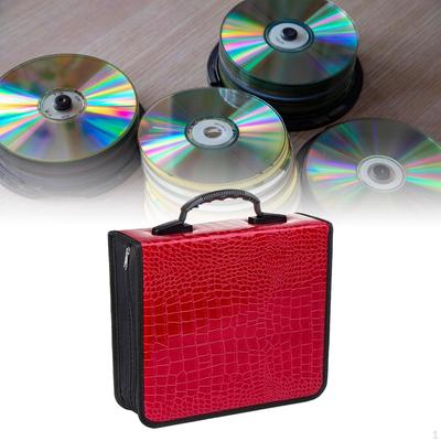 CD Case Holder DVD Organizer Hard Dustproof Portable PU Leather Disc Booklet Carrying for