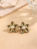 European Retro Pearl Irregular Geometric Stainless Steel Ear Studs