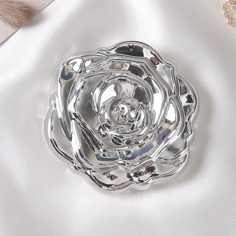 Portable Mini Mirror Retro Rose Flower Small Pocket Makeup Mirror Double Sided Hand Mirrors Compact Cosmetic Beauty Tool Gift