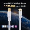 HORIC Antenna Extension Cable 2m White 4K8K BS CS Terrestrial CATV Compatible F-Type Female to Screw Connector ACF20-143WW