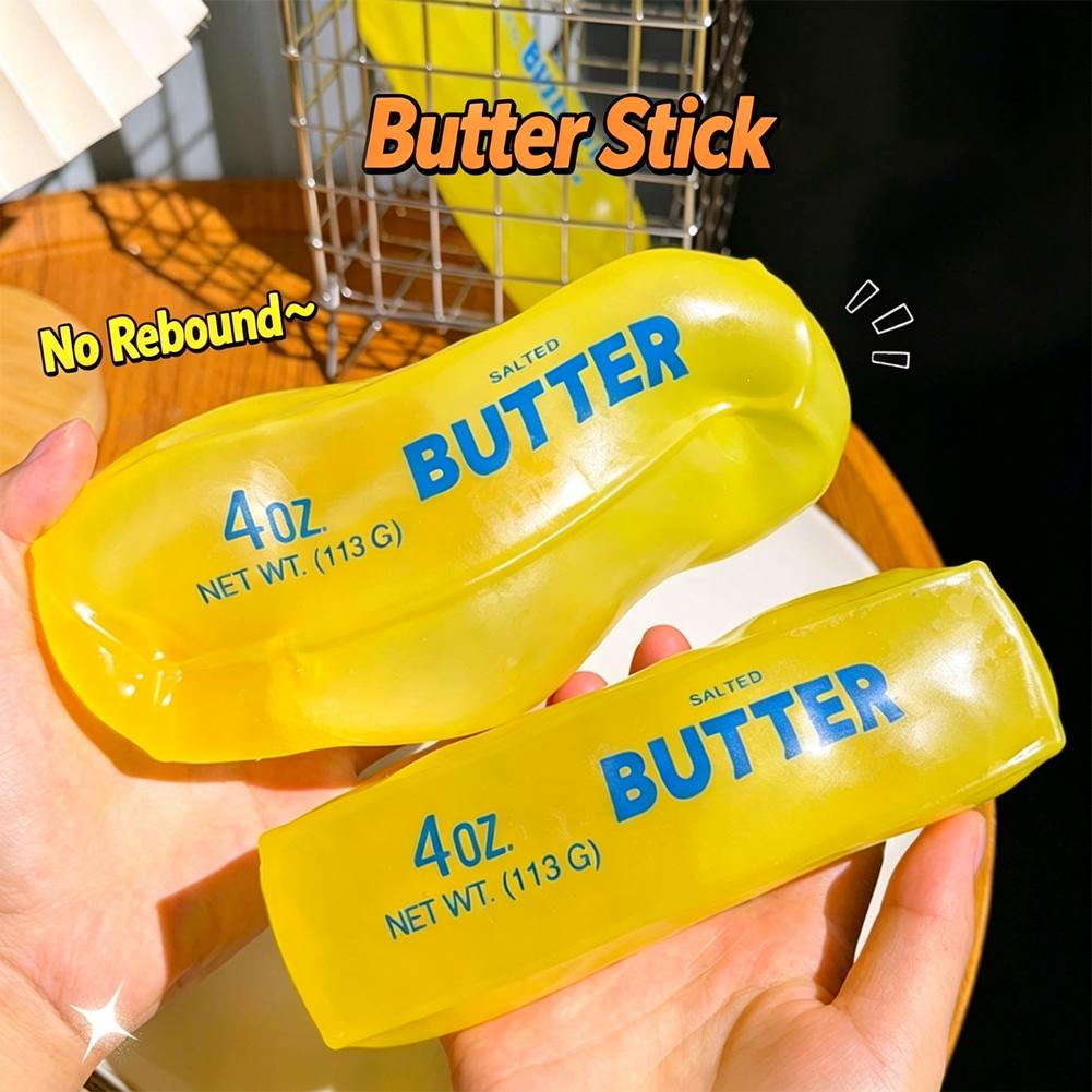 Moldable Butter Stick Squishy Toy Vaseline Filled Stress Relief Butter Cheese Bar Squeeze Fidget Toy Decompression Vent Toy
