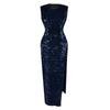 Women Sequin Shiny Bodycon Sleeveless Long Dress Party Evening Wedding Formal Package Hip