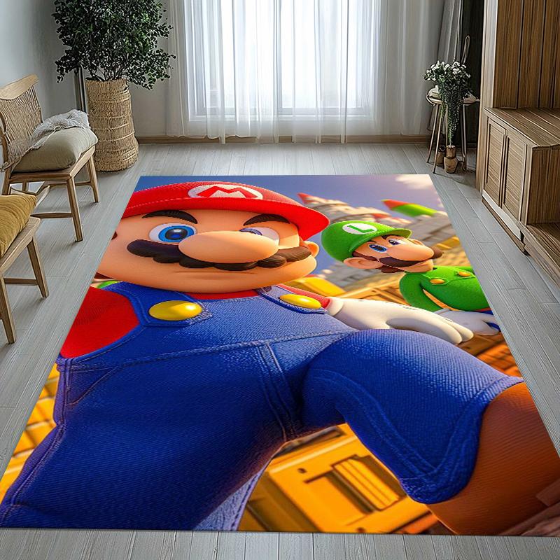 Retro M-Mario Bros Game Cartoon Living Room Non-Slip Area Rug Soft Carpet for Bedroom Kids Playroom Sofa,Home Decor Doormat Gift