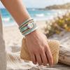 Damen Geflochtenes Armband Verstellbares Design Imitation Perlen Strasssteine Dekor Sicheres Verschluss Armband Handgelenk Accessoire