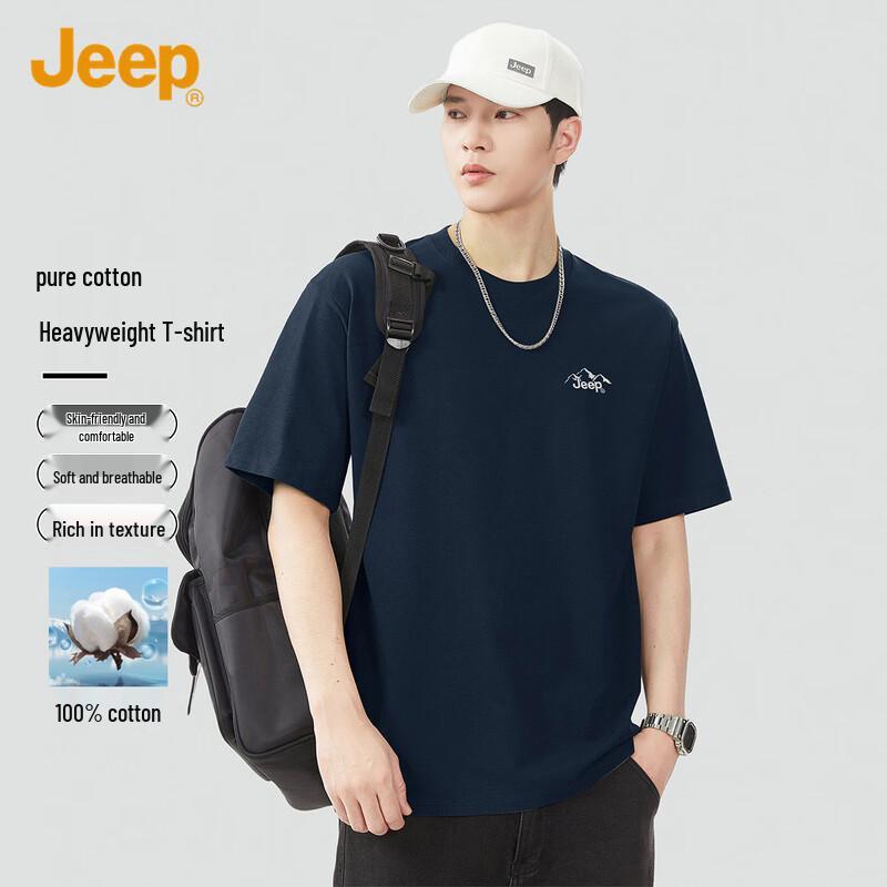 

JEEP Men s Heavyweight Cotton Short Sleeve T-Shirt M