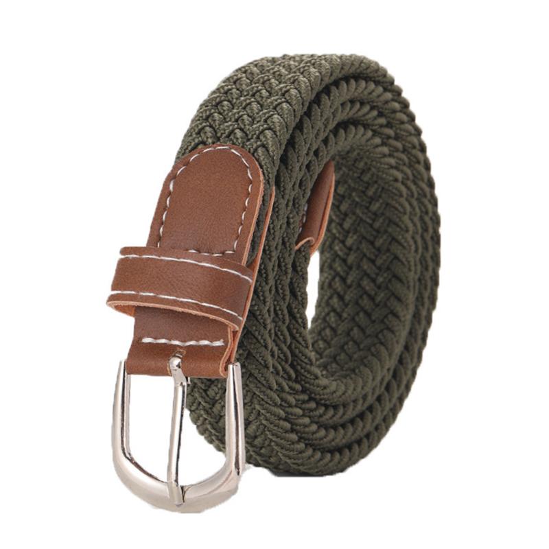 1Pc U Shape Buckle Elastic 100x2.5CM Unisex Belts Mens/Women Canvas Webbing Braided Imitation Leather