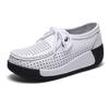 Women Genuine Leather Platform Shoes Winter Plush Walking Shoes 5cm High Wedges Heels Shoes Elegant Warm Mother Shoes