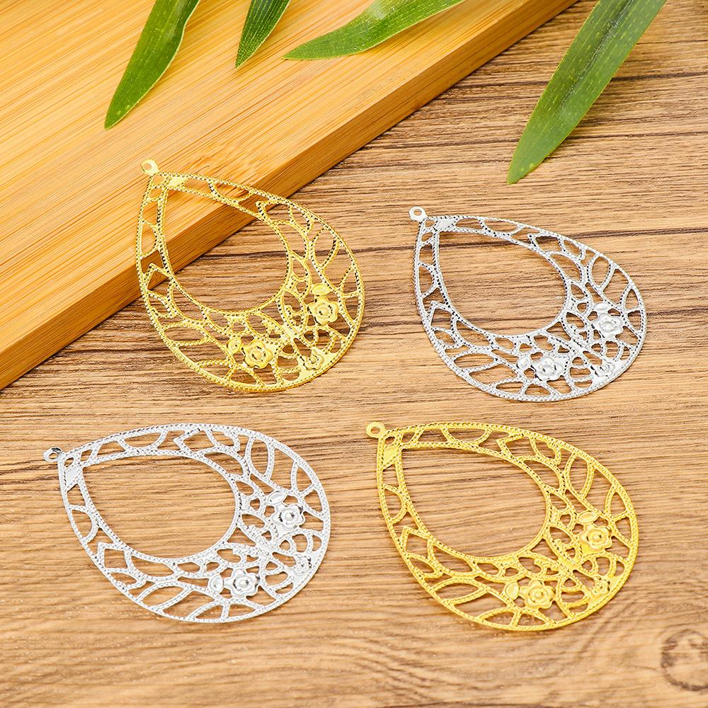 Hairpin Crafting Jewelry Making Retro Filigree Mixed Pattern Metal Flower Slices Butterflies Leaves