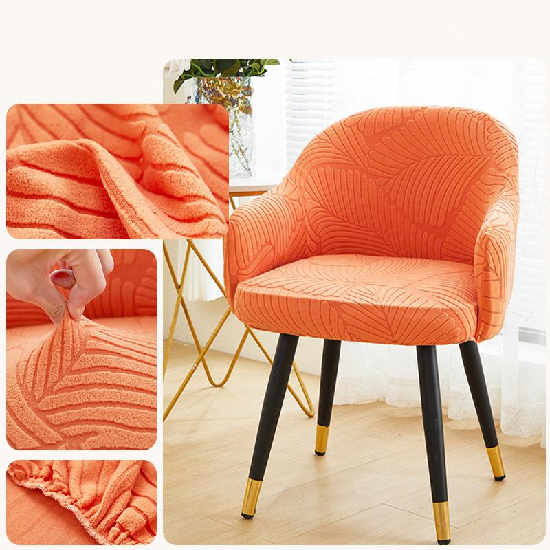 

1/4/6PCS Solid Color Jacquard Stretch Chair Cover Full Wrap Anti-Slip Armchair Protector Dining Chair Slipcover for Kitchen 1PCS