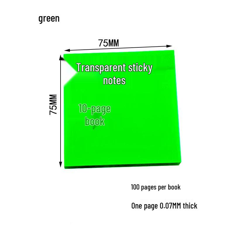 Colorful Transparent PET Sticky Notes with Strong Adhesion for Students and Office Use