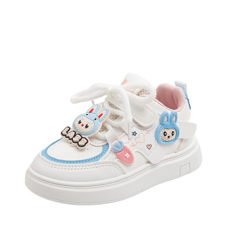 Children's and girls board shoes 2025 spring and autumn models fashionable soft-soled non-slip l rabub little girl casual little white shoes