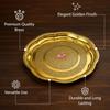 Kitchen Expert Small Brass Plate | 15cm | Pooja Thali | Engraved Flower Design | Ideal