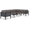 Corner Sofa Unit with Left Armrest Poly Rattan Anthracite