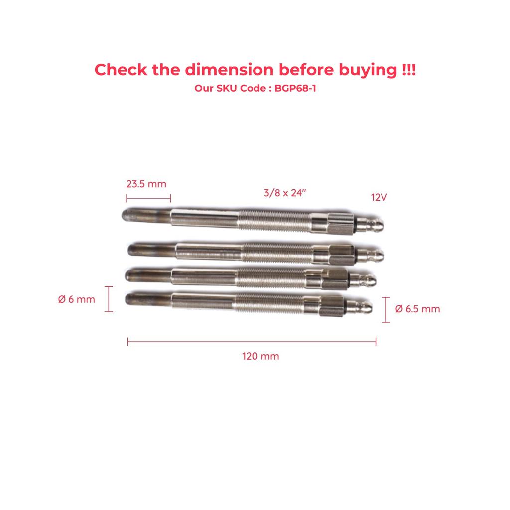 BGP68-1 4 Pieces Heater Glow Plug 12 Volt for Caterpillar 3304 3306 3T9561