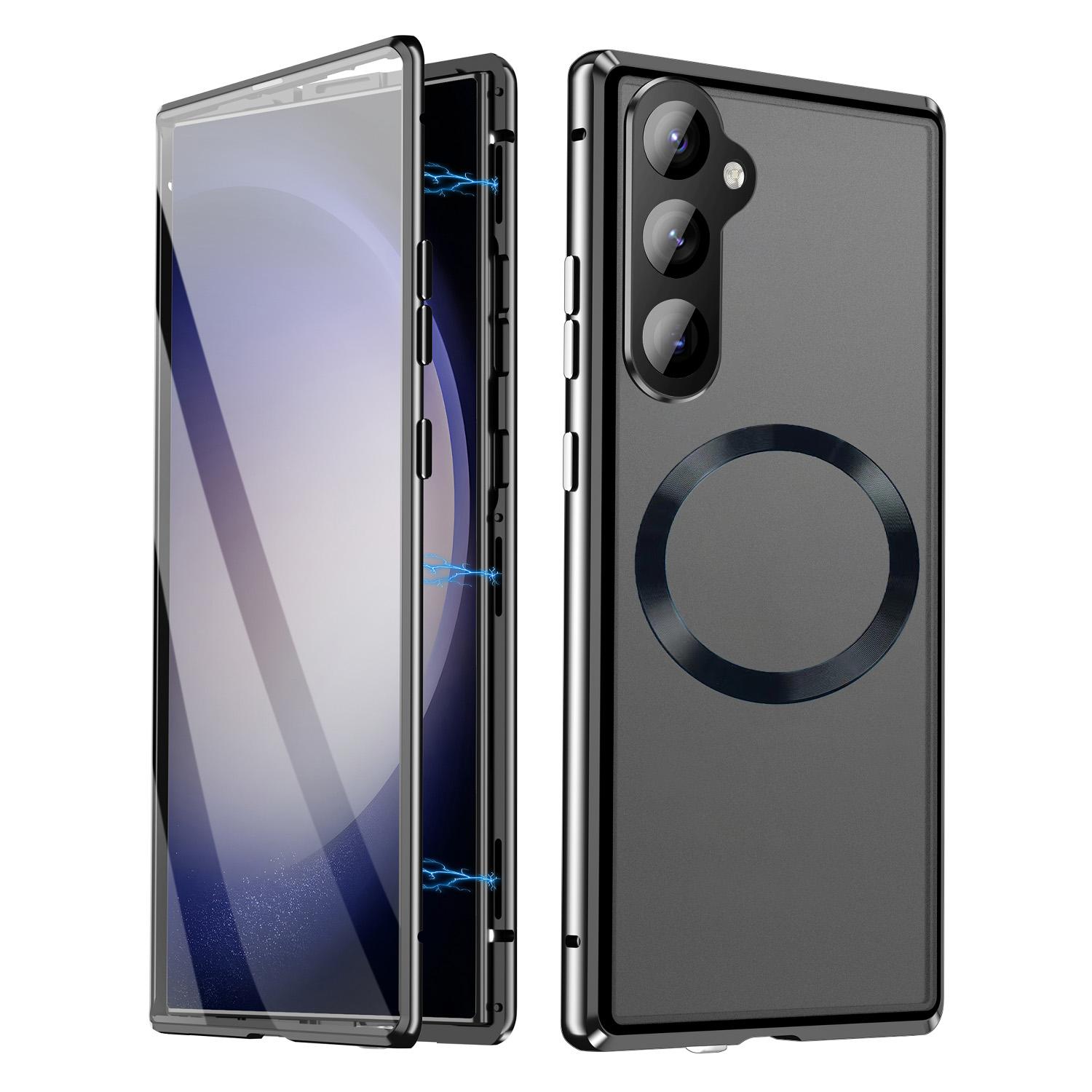 

Чохол для Samsung Galaxy S25+/S24+ Сумісний з MagSafe Магнітна адсорбція Чохол для телефону з HD Загартованою скляною плівкою Black