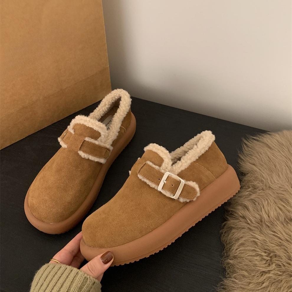 Thick-soled Fleece Shoes, Autumn and Winter Shoes, Warm Snow Boots, Cotton Shoes, Women's Shoes