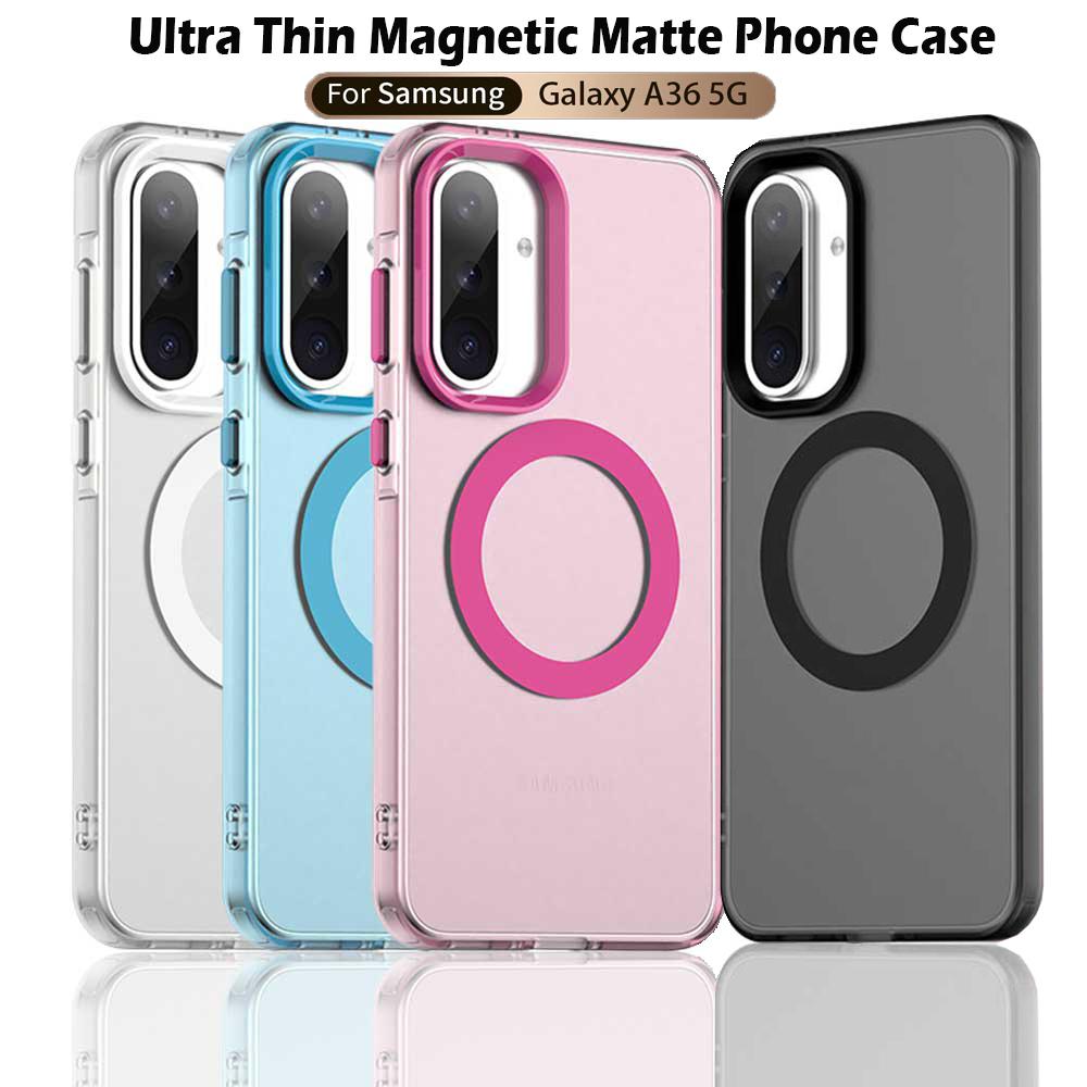 Magsafe Matte Phone Case For Samsung Galaxy A36 A56 A26 A16 5G Protective Case Magnetic Wireless Charging Shockproof Back Cover