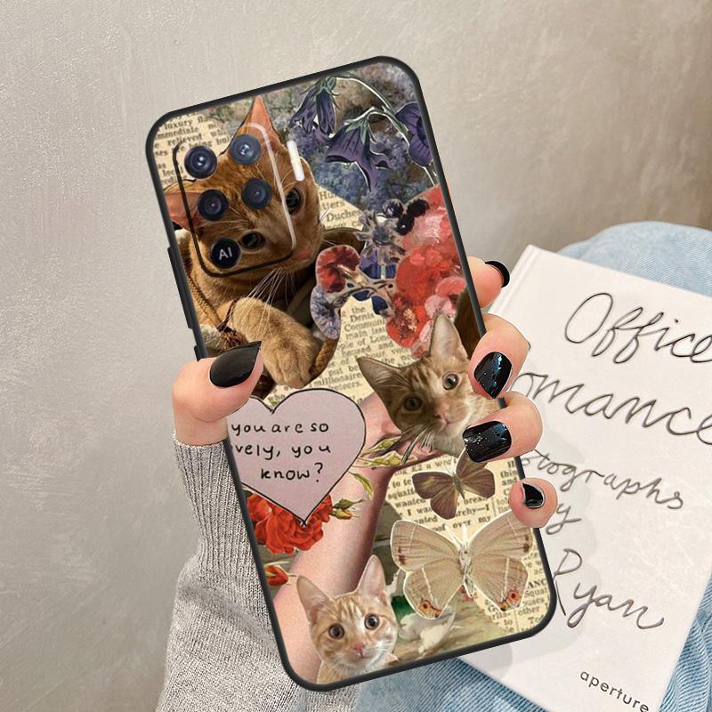 

забавный Милый Котенок Эстетичный Чехол Для Oppo A57 A17 A77 A18 A38 A58 A78 A98 A74 A54 A94 A80 A60 A40 A96 A76 A16 A15 A5 Pro OPPO A54 5G