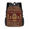 Golden Egyptian Sphinx On Red Leather Backpack Hot Sale Daypack Large Capacity BookBag School Bag Shoulder Bags for Men Women