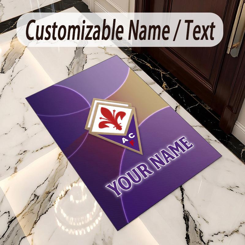 Crystal Velvet Rug Fiorentina FC Print Custom Name Text Floor Mat Home Decor