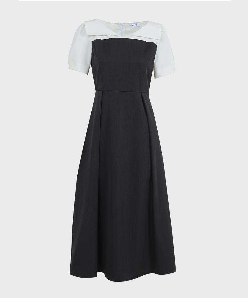 MICANE Open Collar Dress