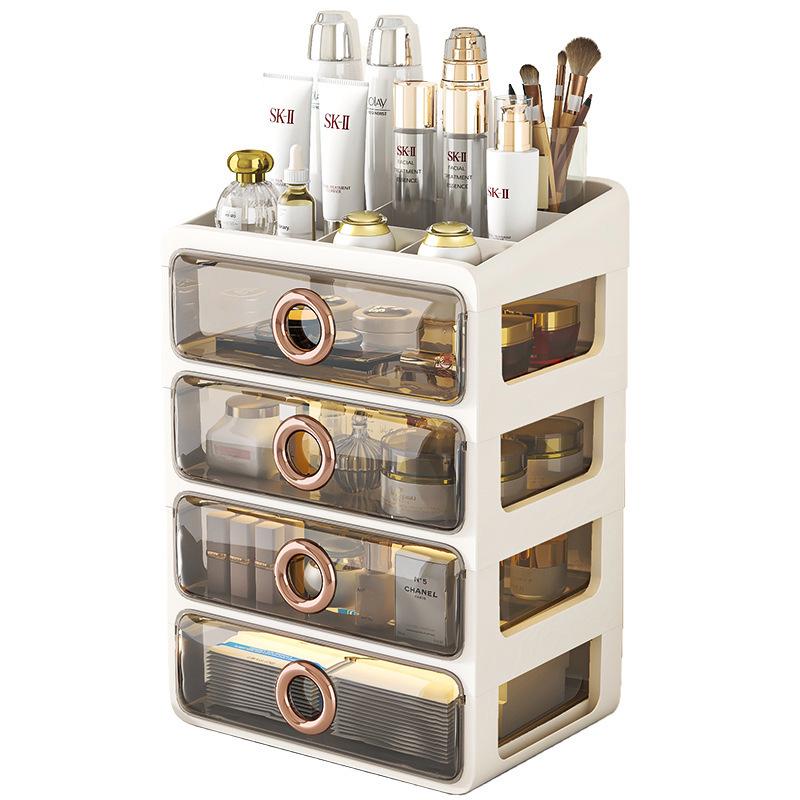 Dustproof Transparent Acrylic Cosmetic Storage Box - Large Capacity Desktop Skincare Organizer