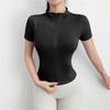 Fitness Clothing, Women's Slimming Jacket, Tight Yoga Suit, Short Sleeved Running, Quick Drying Zipper Jacket, Summer Style Sports Top
