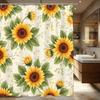 Vibrant Floral & Butterfly Pattern Polyester Shower Curtain - Charming Bathroom Decor, Stylized Bath Linen For Home