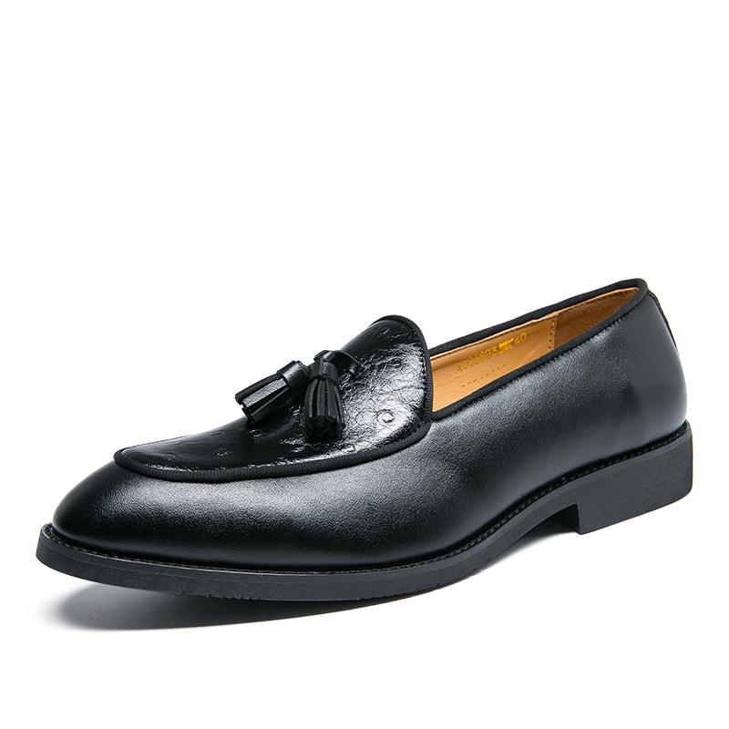 Men's pointed loafers Fashionable British style Wedding party outdoor leisure business walking flat bottomed men's shoes