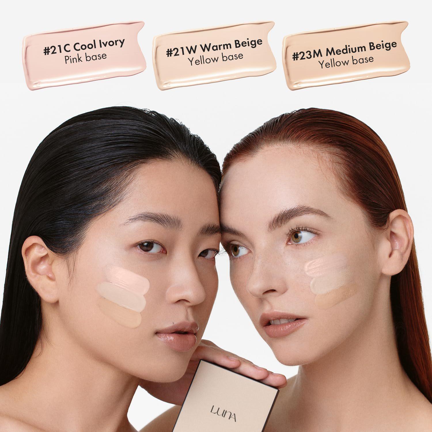 

Luna Стойкий маскирующий фиксирующий кушон 13,5 г + запасной блок SPF50+ PA+++/ Макияж, Корейская косметика, K-beauty #21W Warm Beige