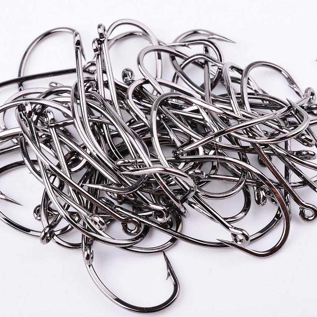 10 stücke/50 stücke Angelhaken High Carbon Edelstahl Stacheldraht Angelhaken Mit Ring Angelgerät Zubehör