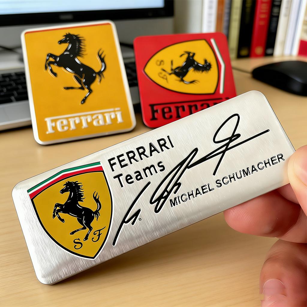 3D Aluminum Auto Badge Sticker Body Trunk Window Decoration Decal For Ferrari Farah Donkey Emblem Car Modification Accessories TG6