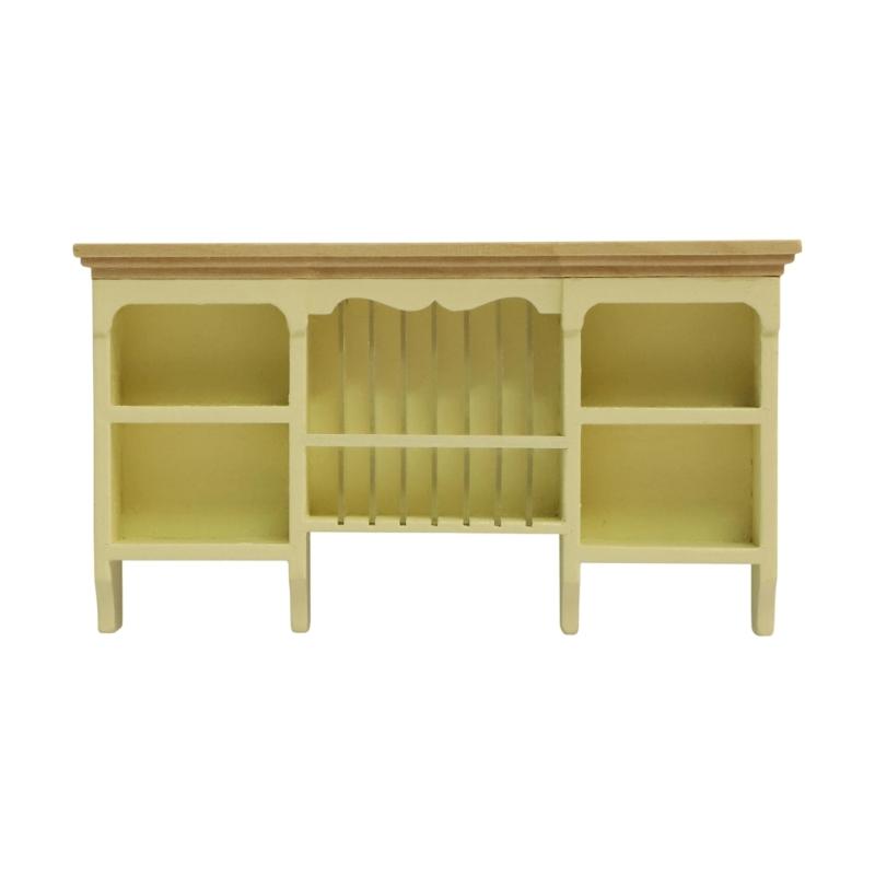 Wood Doll House Kitchen Wall Mount Cabinet Storage Shelf For Kids Toy Furniture Safe and Easy Assembly Scene Decoration