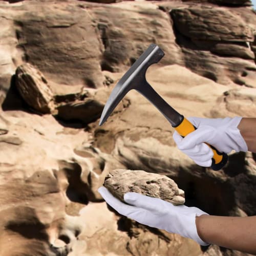 KEILEOHO 32 oz Rock Pick Hammer with Non-Slip Handle, 2-Pack, 11.8 Inch All-Steel Geologist Hammer, Drop-Forged Masonry Hammer with Sharp Tip for Mini