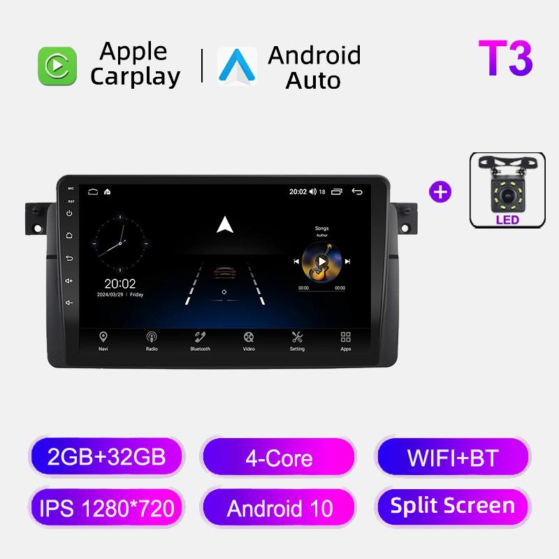 Car Radio For BMW E46 M3 318i 320i 325i 1998-2006 Wireless CarPlay Android Multimedia Video Player GPS Navigation 2din Autoradio