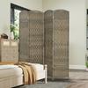 Wooden Room Divider, 4-Panel Folding Screen, 180 x 180 cm, Dark Oak