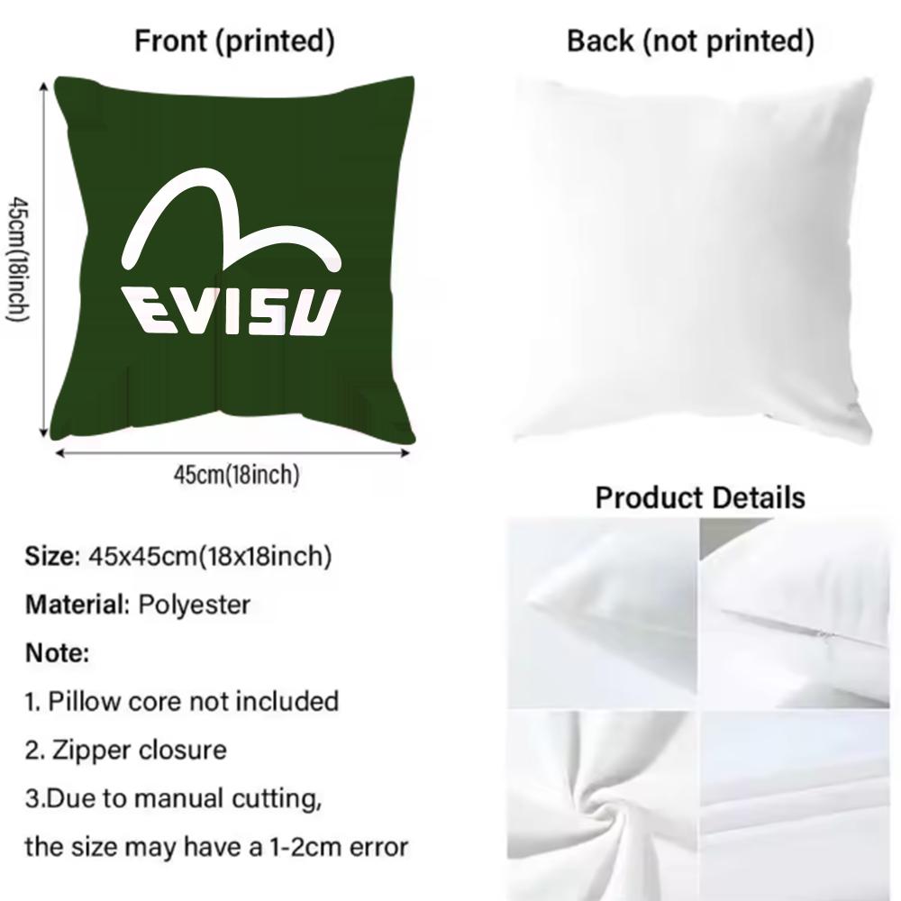 E-Evisu Feans Cushion Cover Pattern Printed Pillowcase For Living Room Sofa Cushion Cover & Bedroom Decor