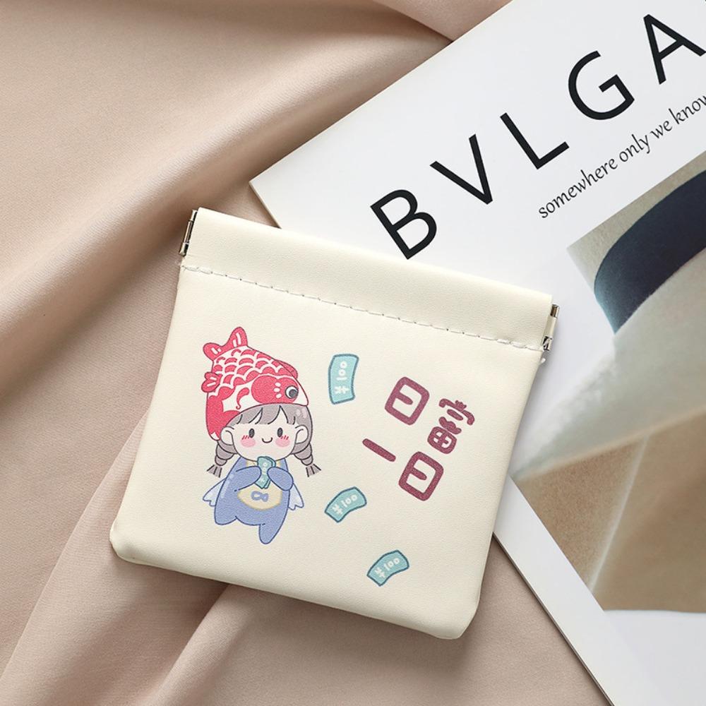 Neue automatische Schließung Mini Kosmetiktasche Weiches Pu-Leder Tragbare Lippenstifttaschen Cartoon Muster Make-up Tasche