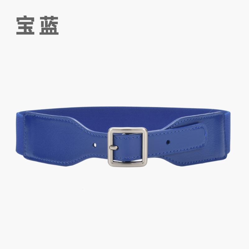 Four Seasons Available New Women'S Decorative Elastic Wide Belt Women'S Elastic Wide Simple Women'S Square Needle Buckle Belt