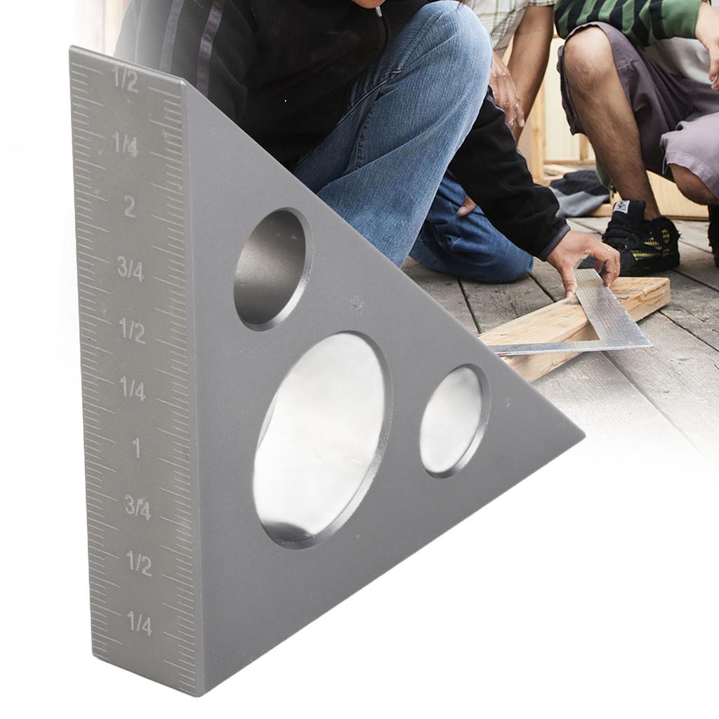 45 Degrees Ruler 45/90 Degrees Matte Aluminum Alloy Mini Right Angle Ruler Woodworking Measuring Tool Aluminum Right Angle Ruler