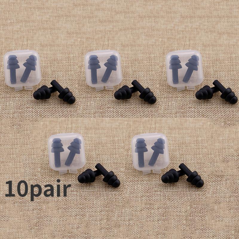 10Pairs Silicone Earplugs Noise Reduction Comfort Earplugs Soft Waterproof Swimming Waterproof Insulation Cancelling For Sleep