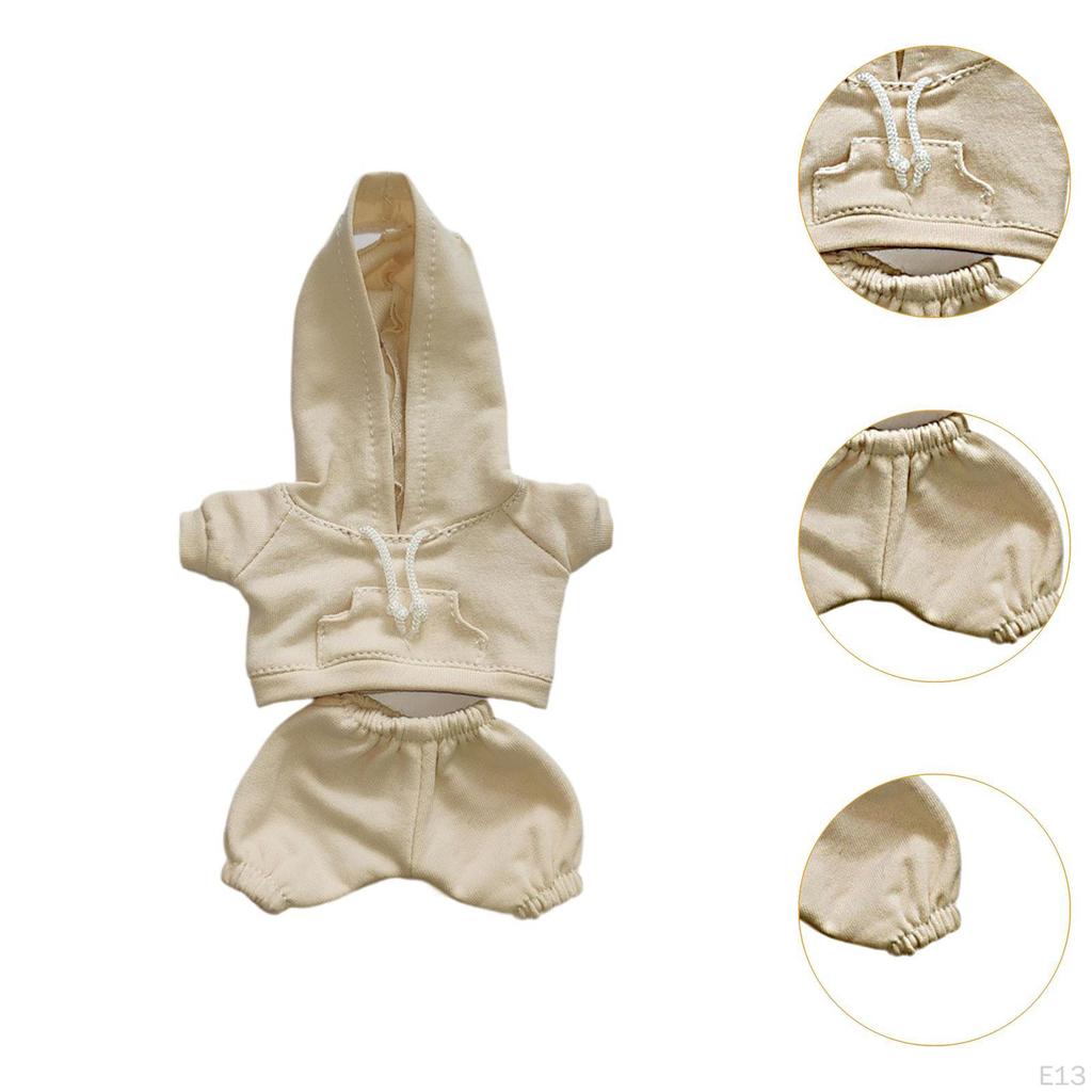 17cm Niedliche Plüschpuppenkleidung Hoodie-Set Stofftier Modeaccessoires