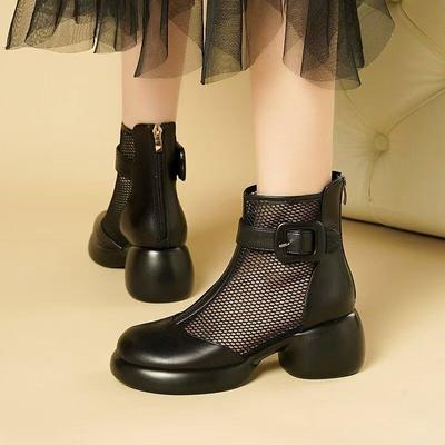 Nowe fajne buty siateczkowe miękka skóra siateczkowe buty Martin damskie letnie oddychające krótkie buty buty siateczkowe cienkie letnie ażurowe