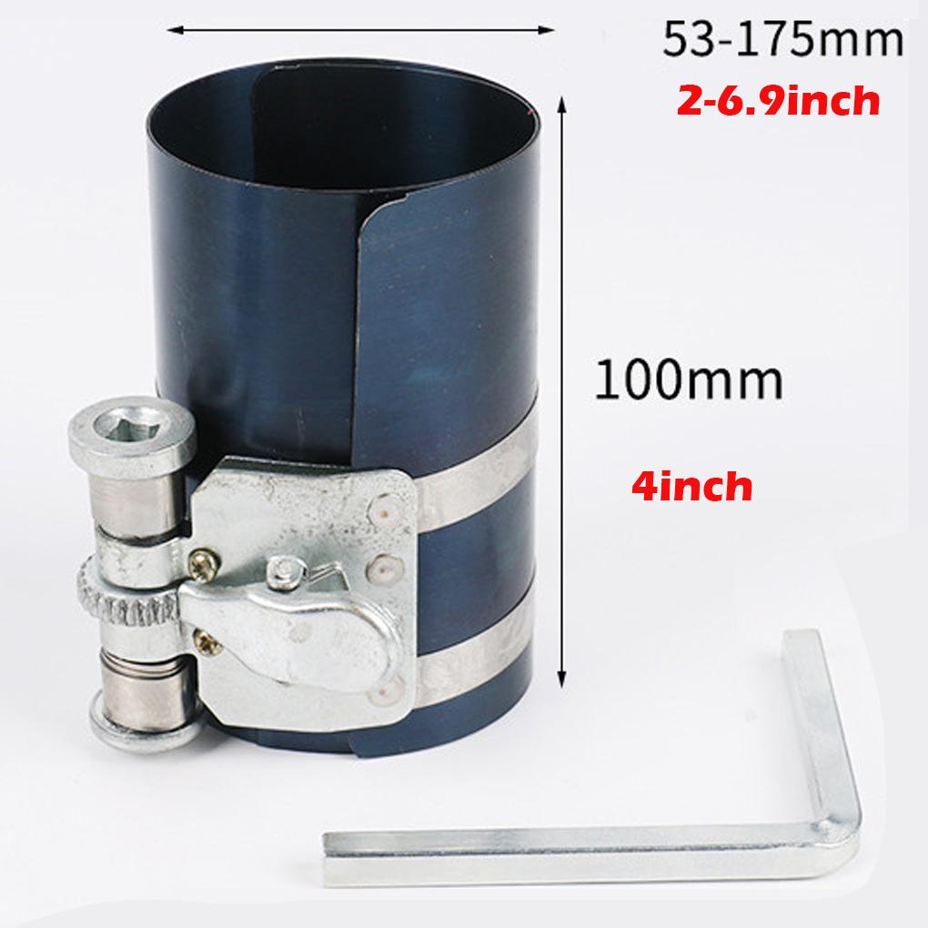 Steel Car Piston Ring Compressor Professional Anti-corrosive Adjustable Tool Tractor Installer with Wrench 3inch