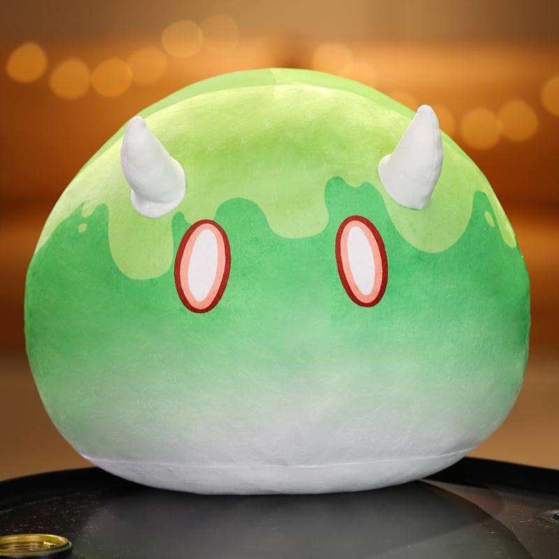 35-60cm Kawaii Genshin Impact Slime Peluş Oyuncak Anemo Hydro Geo Dolgulu Slime Bebek Peluşlar Yastık Yastık Çocuklar İçin Hediyeler