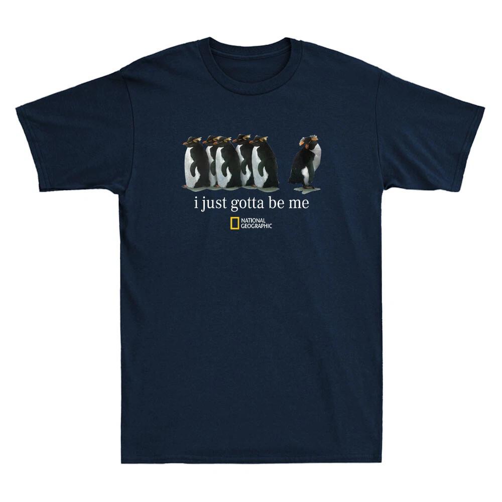 Я ПРОСТО ДОЛЖЕН БЫТЬ СОБОЙ  ROCKHOPPER NAT GEO РЕДКИЙ, Я Просто Должен Быть Собой Пингвин Унисекс Футболка XXL
