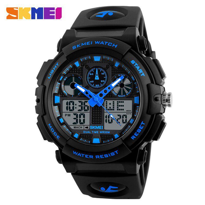 SKMEI Fashion Men's Waterproof Sports Analog Quartz Dual Display Watch Military Digital Led Watches